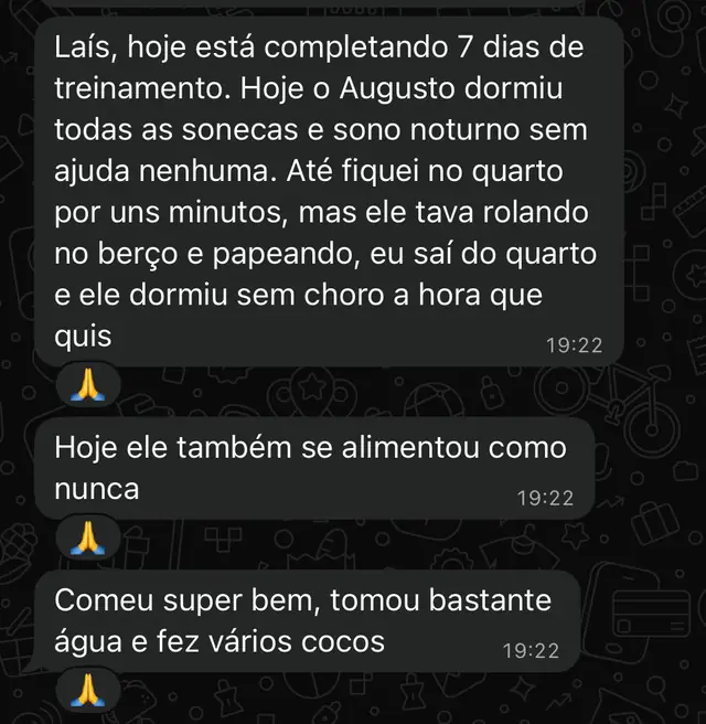 Depoimento: no sétimo dia, bebê dormiu todas as sonecas e o sono noturno sem ajuda