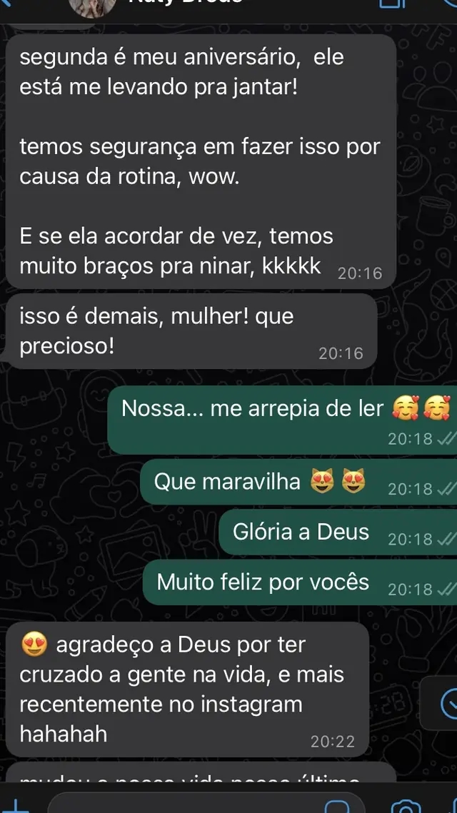 Depoimento: casal voltou a sair para jantar com segurança por causa da rotina