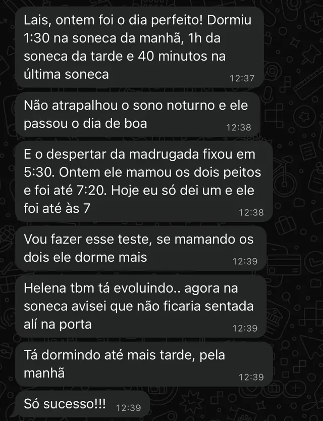 Depoimento: dia perfeito de sonecas e sono noturno preservado